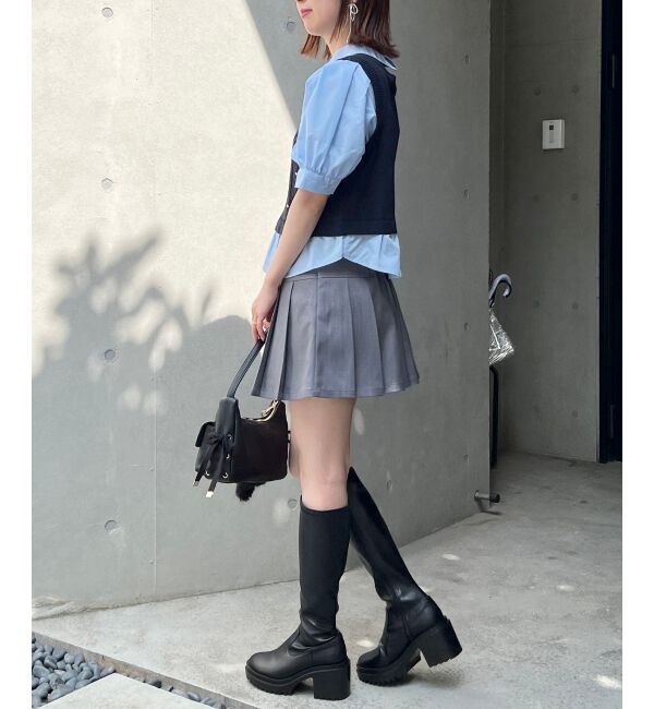 MAJESTICLEGON「シャツドッキングビジューニット」|ニット・セーター|