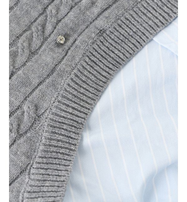 MAJESTICLEGON「シャツドッキングビジューニット」|ニット・セーター|