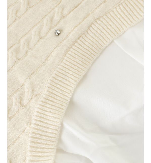 MAJESTICLEGON「シャツドッキングビジューニット」|ニット・セーター|