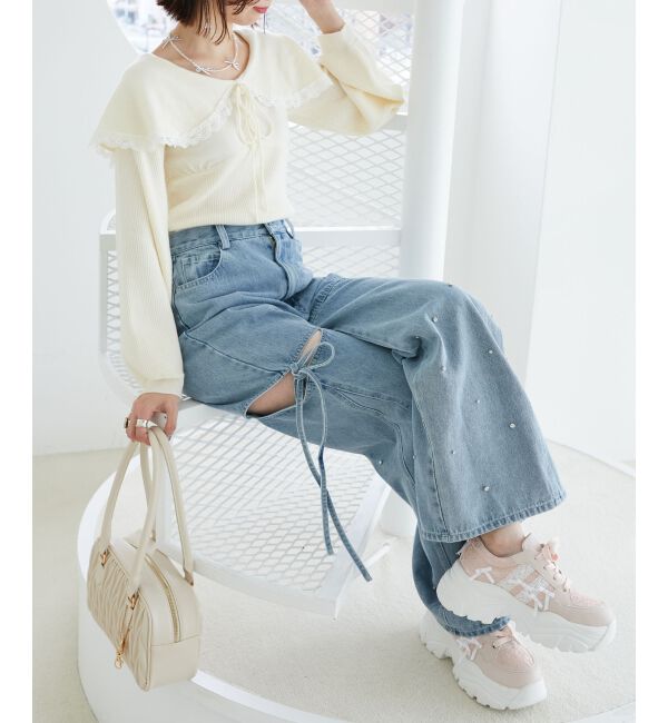 MAJESTICLEGON「レースカラー2WAYニット」|ニット・セーター|