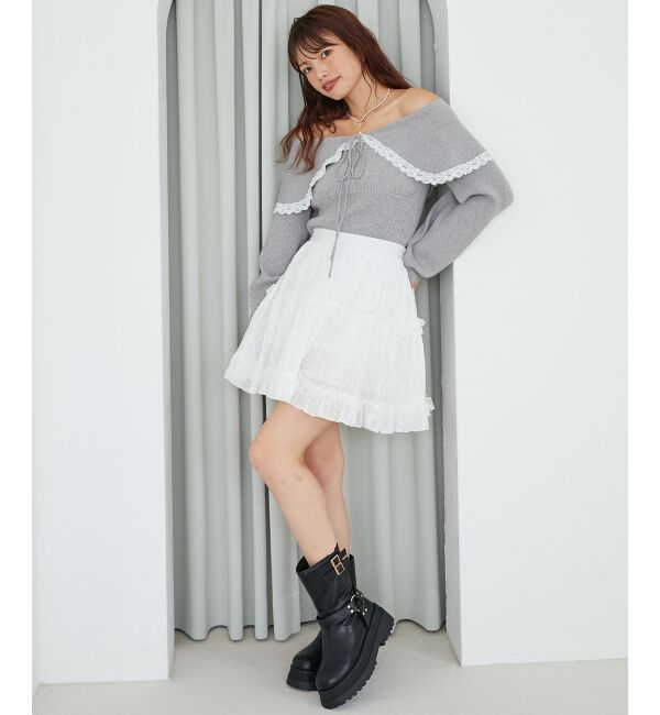 MAJESTICLEGON「レースカラー2WAYニット」|ニット・セーター|