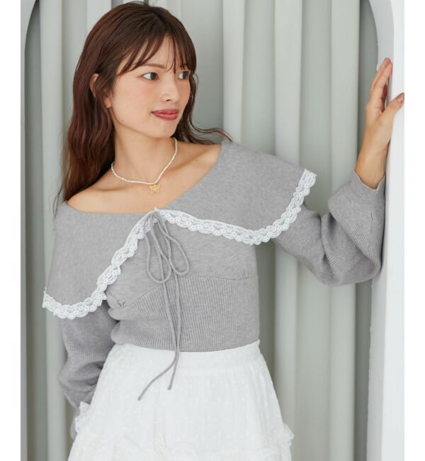 MAJESTICLEGON「レースカラー2WAYニット」|ニット・セーター|