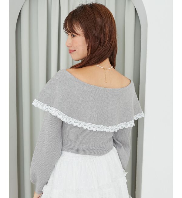 MAJESTICLEGON「レースカラー2WAYニット」|ニット・セーター|