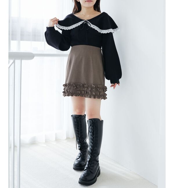 MAJESTICLEGON「レースカラー2WAYニット」|ニット・セーター|