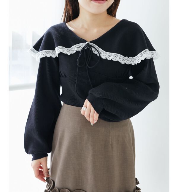 MAJESTICLEGON「レースカラー2WAYニット」|ニット・セーター|