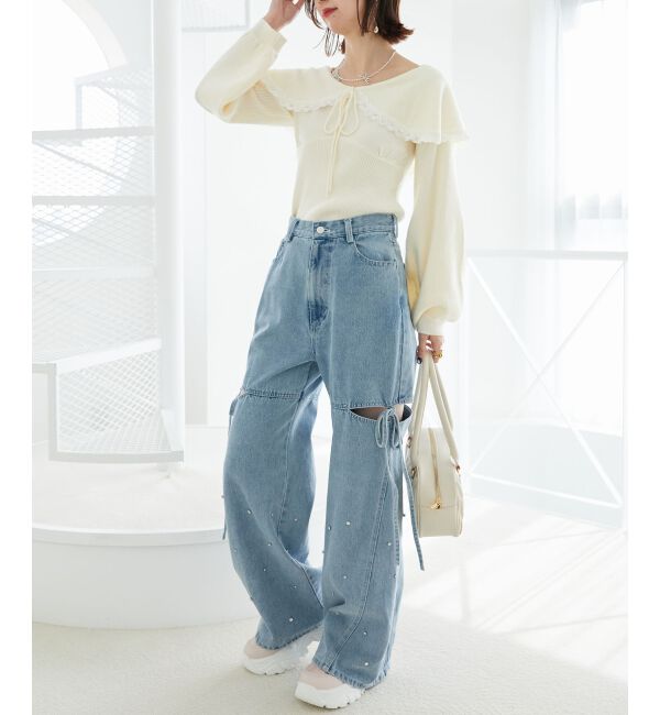 MAJESTICLEGON「レースカラー2WAYニット」|ニット・セーター|