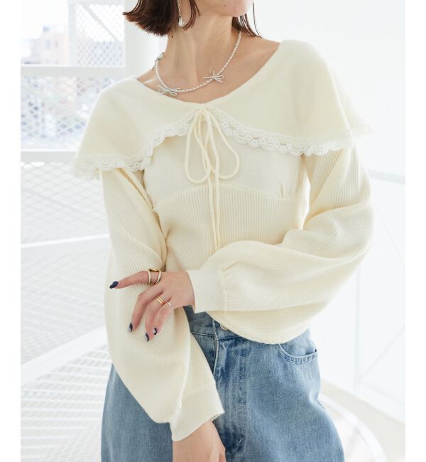 MAJESTICLEGON「レースカラー2WAYニット」|ニット・セーター|