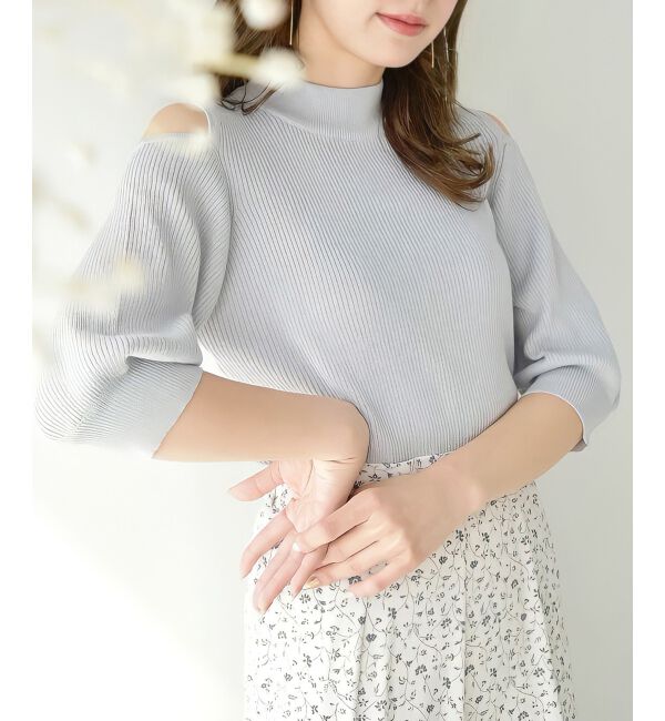  「肩あきラメニット」|ニット・セーター|