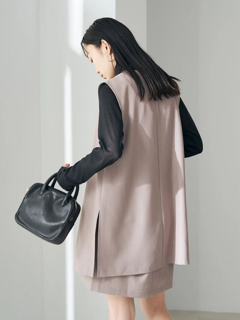 earth music&ecology「Vネックミドル丈ジレ」|ベスト・ジレ|