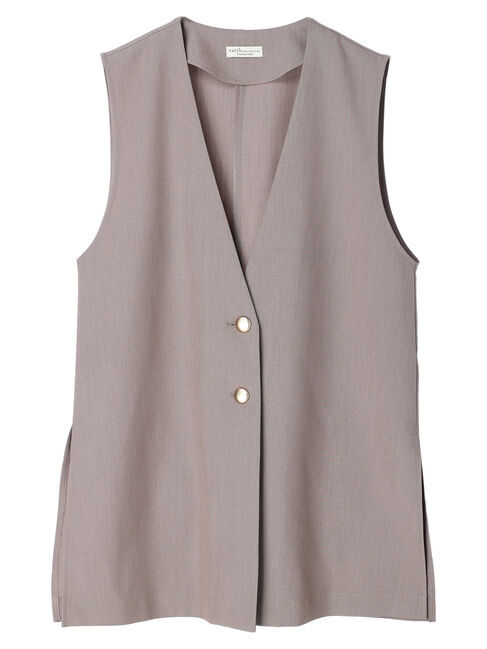 earth music&ecology「Vネックミドル丈ジレ」|ベスト・ジレ|