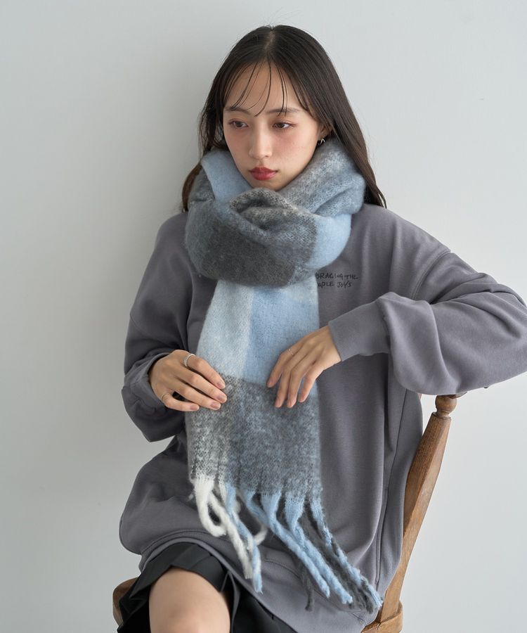 earth music&ecology「ブロックチェックマフラー」|マフラー|