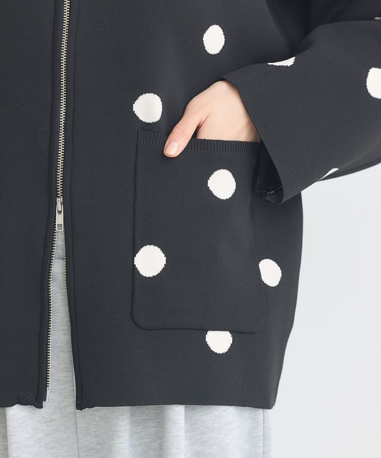 earth music&ecology「ダブルジップドットカーディガン」|カーディガン|