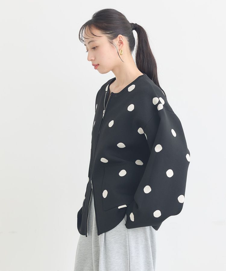 earth music&ecology「ダブルジップドットカーディガン」|カーディガン|