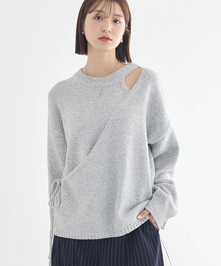 earth music&ecology「サイドリボンカシュクールニット」|ニット・セーター|Gray