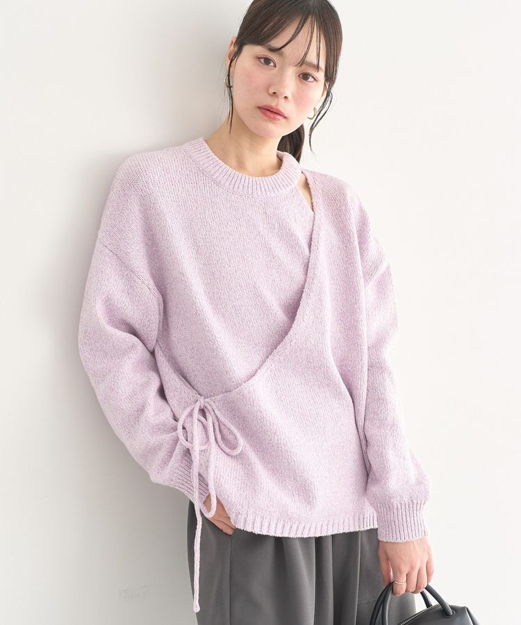 earth music&ecology「サイドリボンカシュクールニット」|ニット・セーター|Lilac