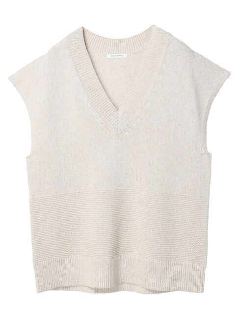  「Vネック編地MIXニットベスト」|ベスト・ジレ|