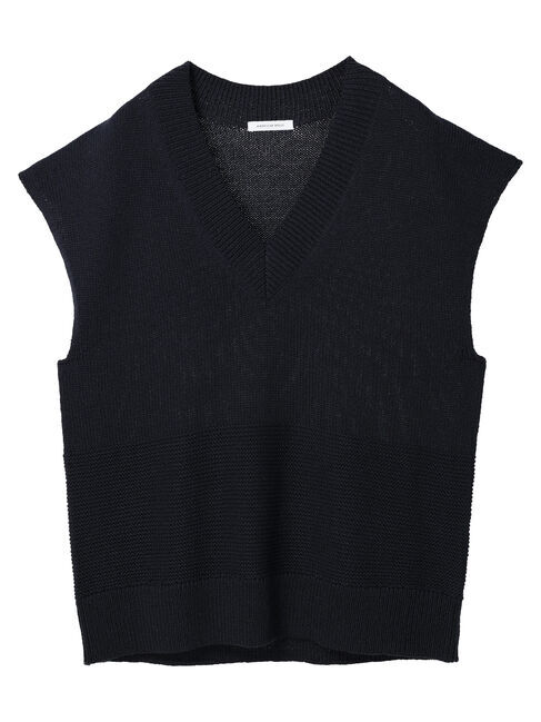  「Vネック編地MIXニットベスト」|ベスト・ジレ|