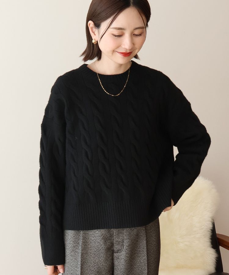 AMERICAN HOLIC「ミドルゲージケーブルニットプルオーバー」|ニット・セーター|