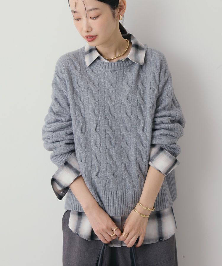 AMERICAN HOLIC「ミドルゲージケーブルニットプルオーバー」|ニット・セーター|