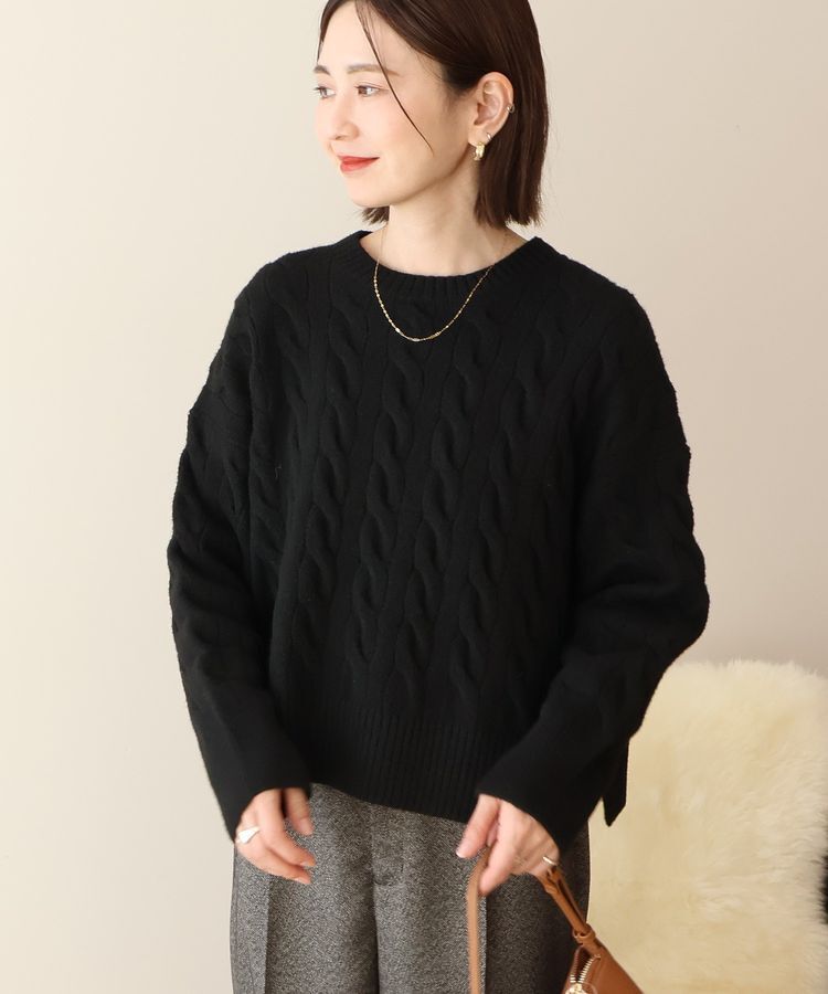 AMERICAN HOLIC「ミドルゲージケーブルニットプルオーバー」|ニット・セーター|