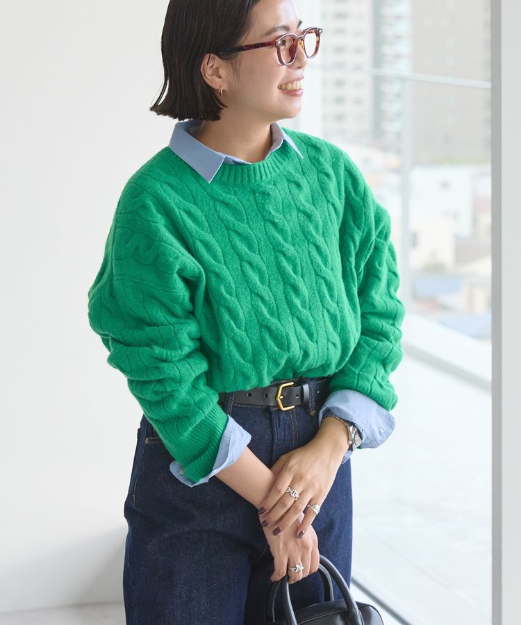 AMERICAN HOLIC「ミドルゲージケーブルニットプルオーバー」|ニット・セーター|