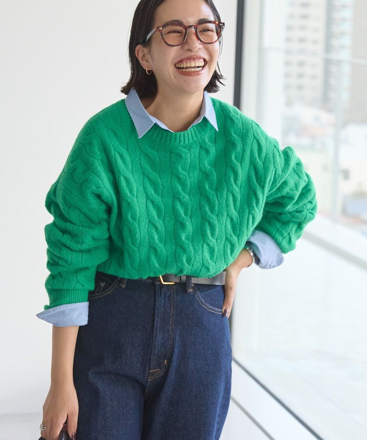 AMERICAN HOLIC「ミドルゲージケーブルニットプルオーバー」|ニット・セーター|