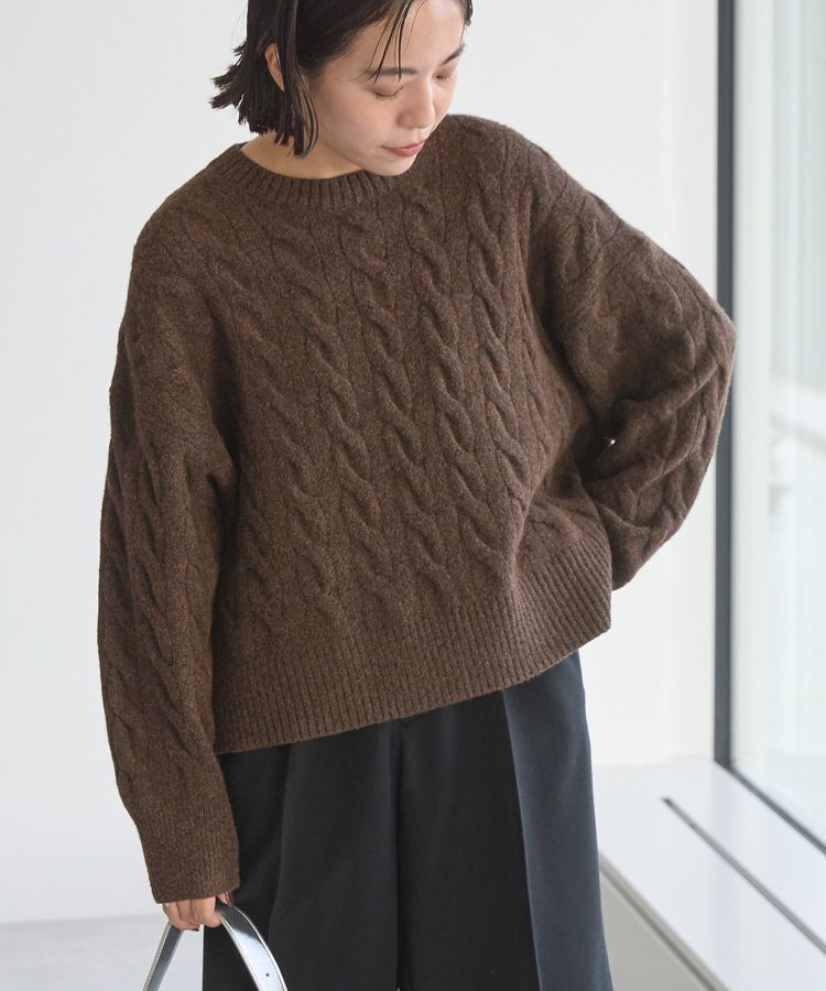 AMERICAN HOLIC「ミドルゲージケーブルニットプルオーバー」|ニット・セーター|