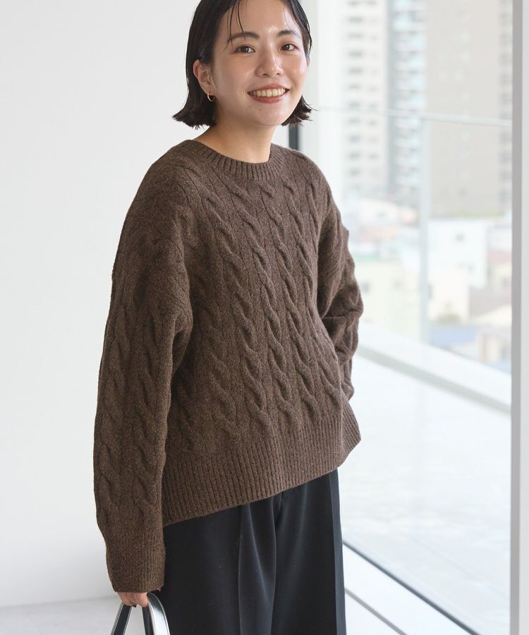 AMERICAN HOLIC「ミドルゲージケーブルニットプルオーバー」|ニット・セーター|