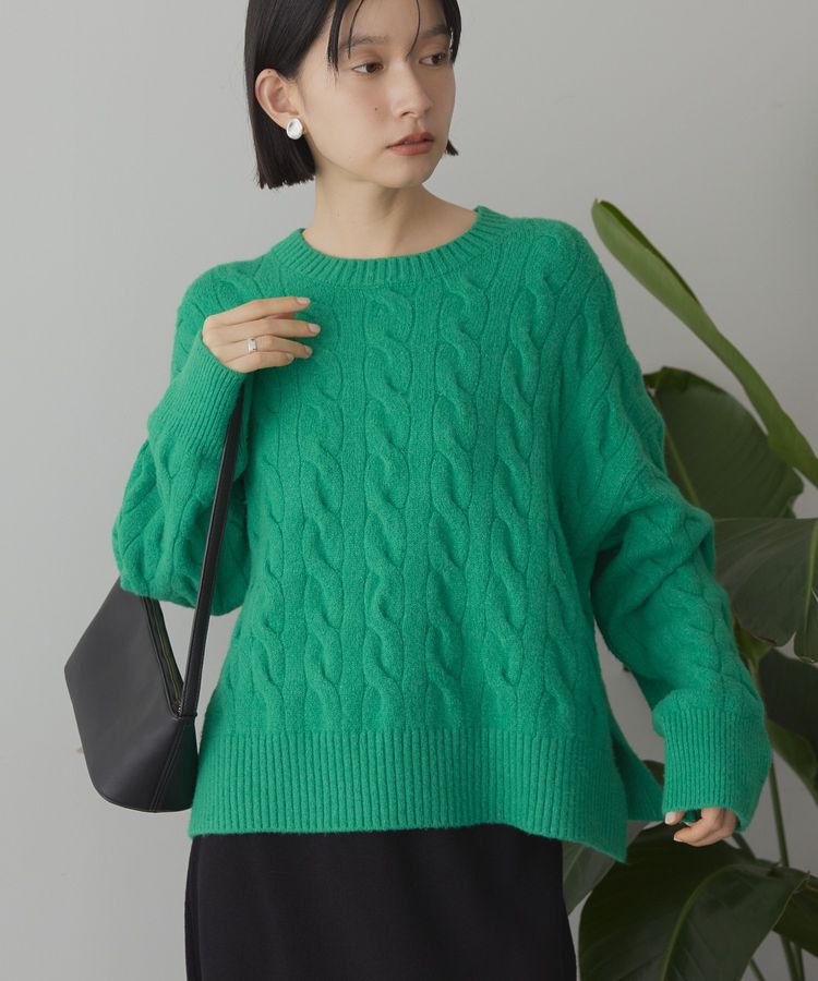 AMERICAN HOLIC「ミドルゲージケーブルニットプルオーバー」|ニット・セーター|