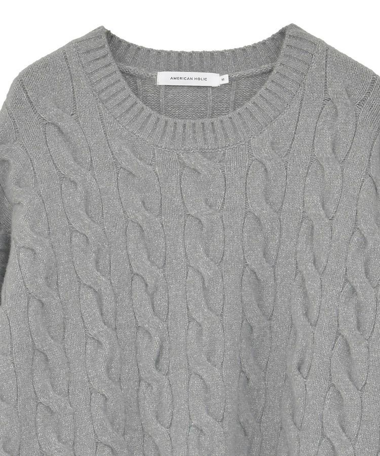 AMERICAN HOLIC「ミドルゲージケーブルニットプルオーバー」|ニット・セーター|