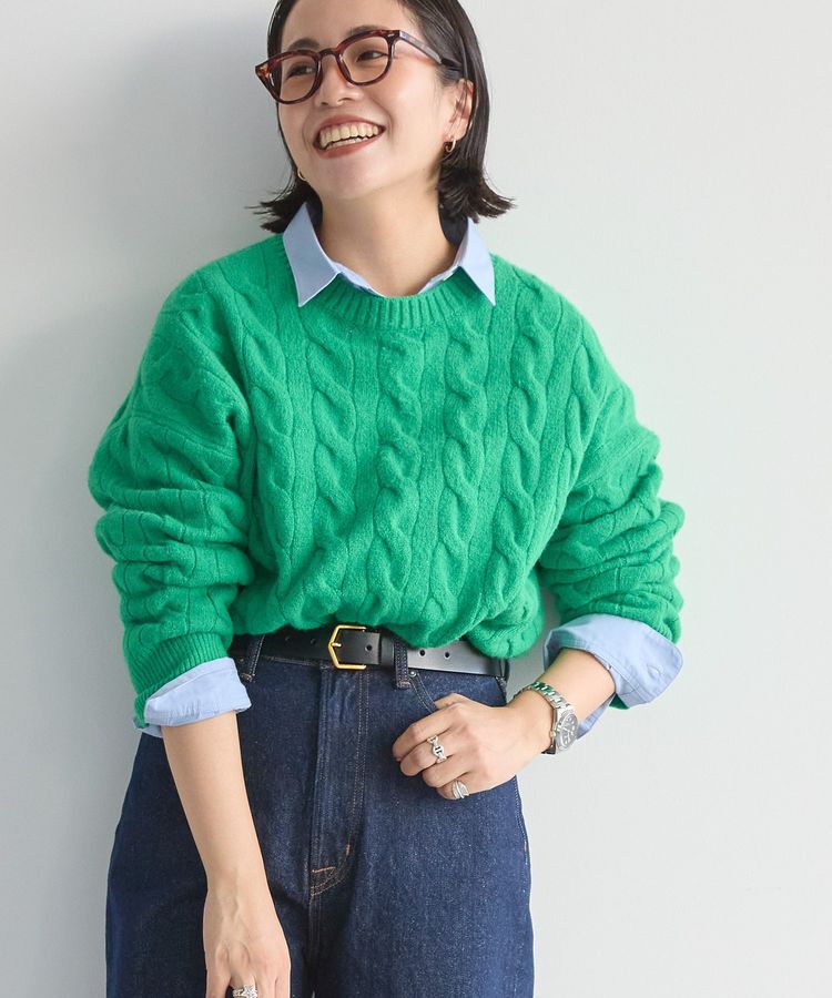 AMERICAN HOLIC「ミドルゲージケーブルニットプルオーバー」|ニット・セーター|