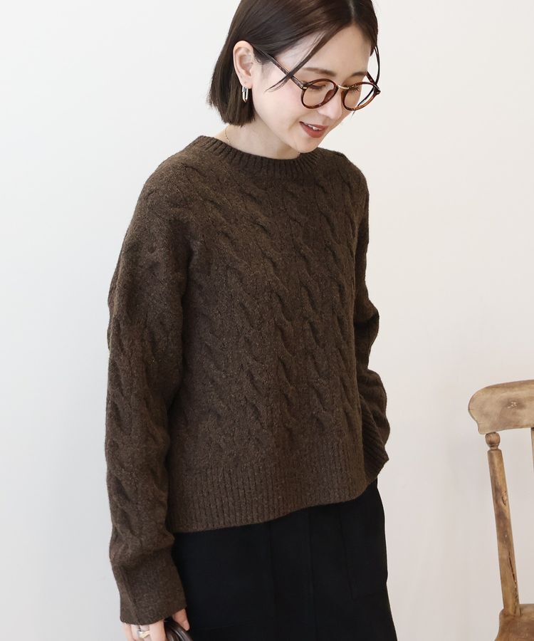 AMERICAN HOLIC「ミドルゲージケーブルニットプルオーバー」|ニット・セーター|