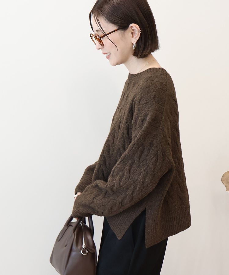 AMERICAN HOLIC「ミドルゲージケーブルニットプルオーバー」|ニット・セーター|