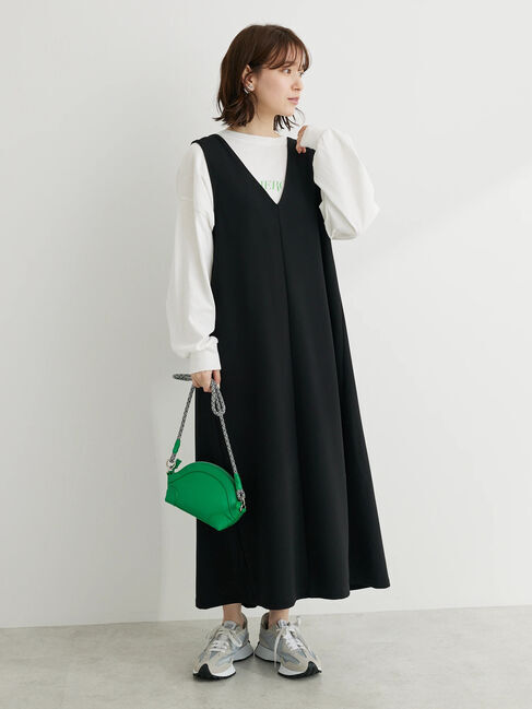 Green Parks「・RAY　CASSIN　Vネックジャンスカ」|ワンピース|Black