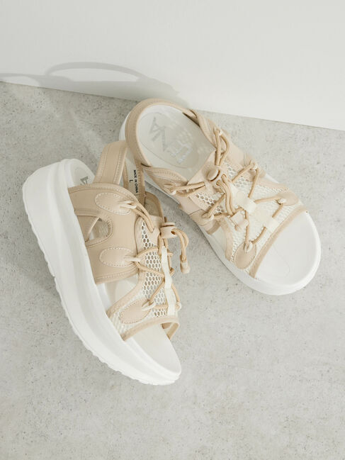 Green Parks「・LENA　メッシュ厚底サンダル」|サンダル|Beige