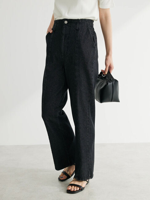 Green Parks「・ELENCARE　DUE　バックスリットデニムパンツ」|デニム|Black