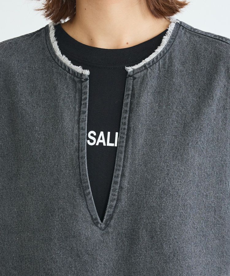 Green Parks「フリンジ付きデニムベスト」|ベスト・ジレ|