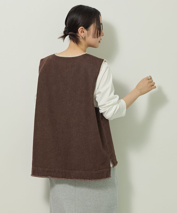 Green Parks「フリンジ付きデニムベスト」|ベスト・ジレ|