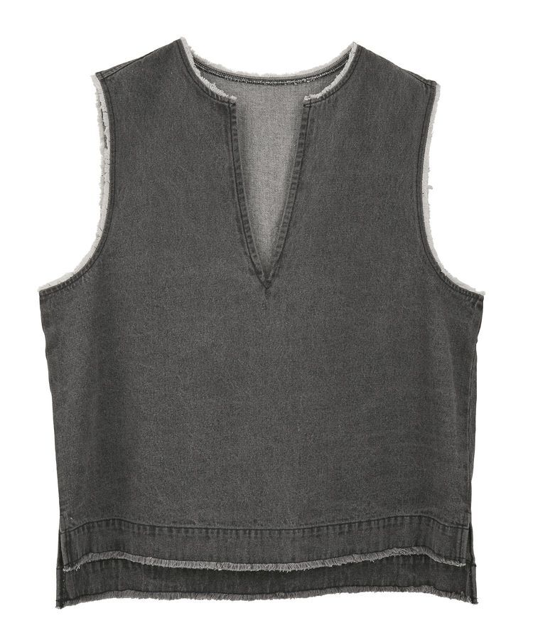 Green Parks「フリンジ付きデニムベスト」|ベスト・ジレ|