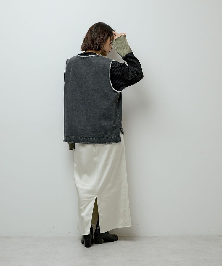 Green Parks「フリンジ付きデニムベスト」|ベスト・ジレ|