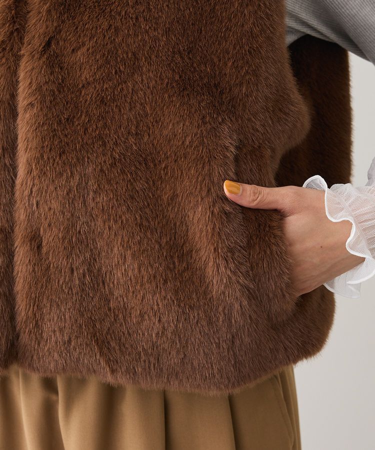 Green Parks「・ELENCARE DUE フォックス調ファーベスト」|ベスト・ジレ|