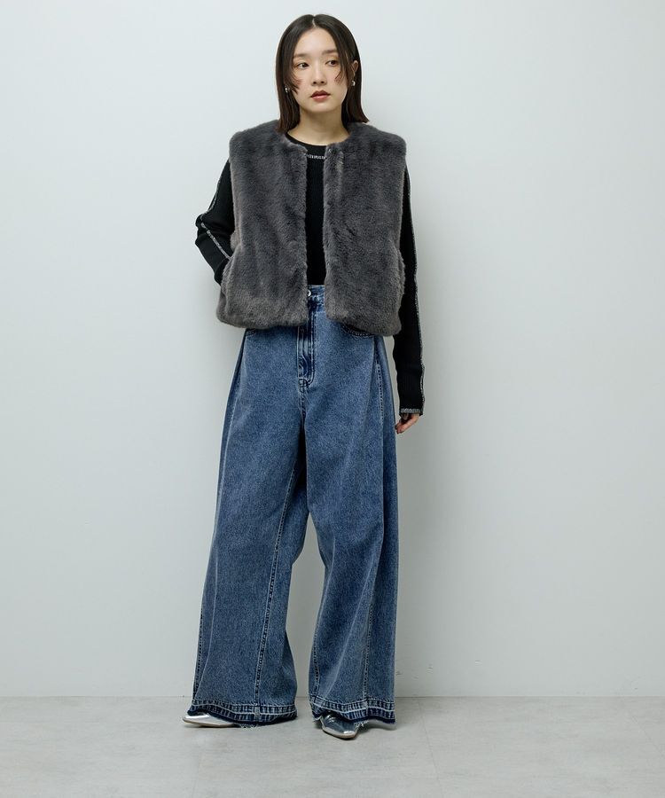 Green Parks「・ELENCARE DUE フォックス調ファーベスト」|ベスト・ジレ|