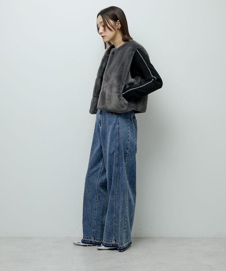 Green Parks「・ELENCARE DUE フォックス調ファーベスト」|ベスト・ジレ|