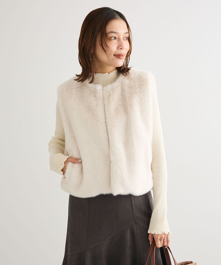 Green Parks「・ELENCARE DUE フォックス調ファーベスト」|ベスト・ジレ|