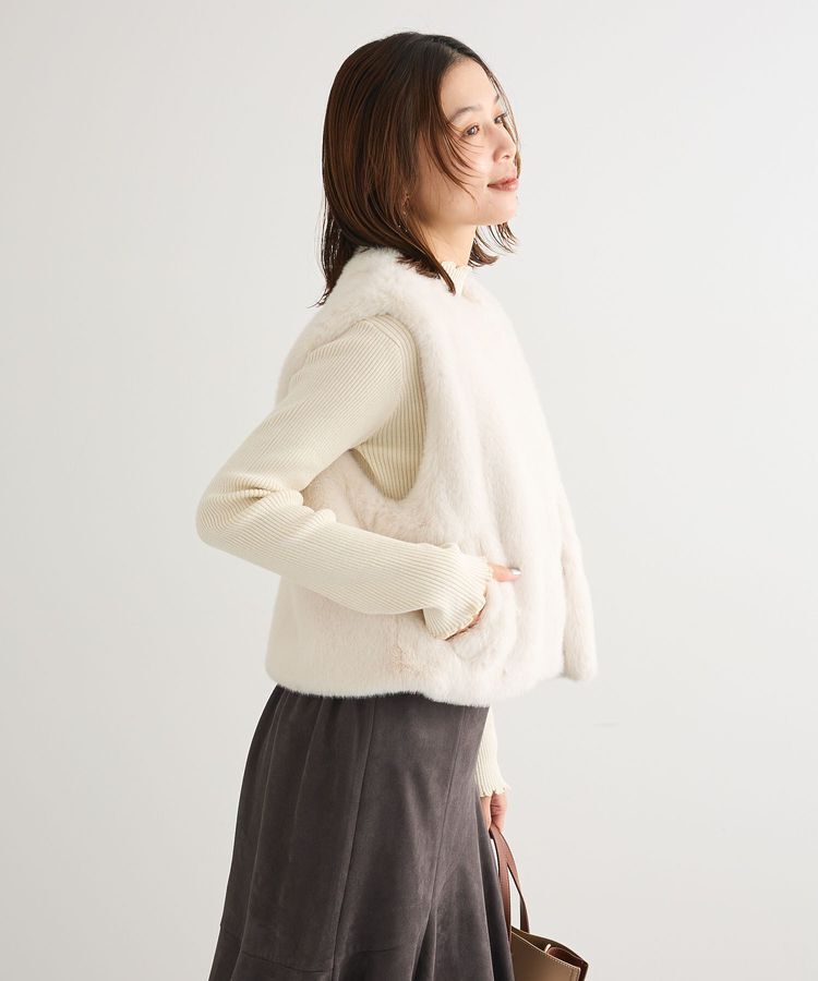 Green Parks「・ELENCARE DUE フォックス調ファーベスト」|ベスト・ジレ|