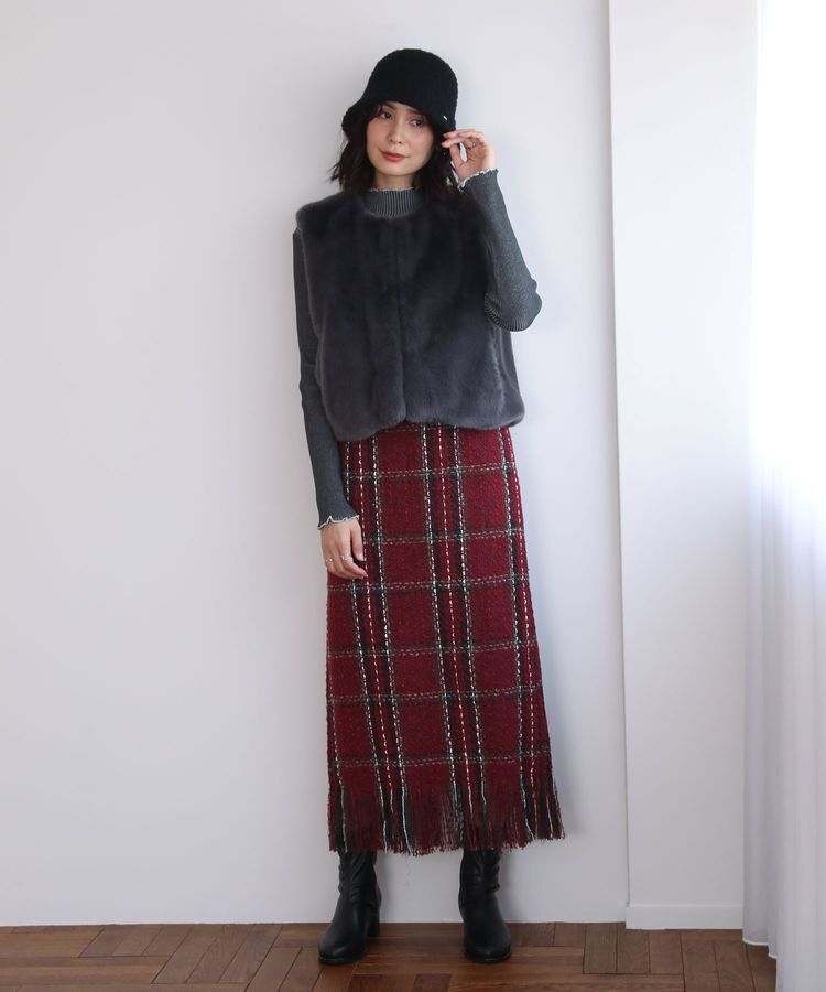 Green Parks「・ELENCARE DUE フォックス調ファーベスト」|ベスト・ジレ|