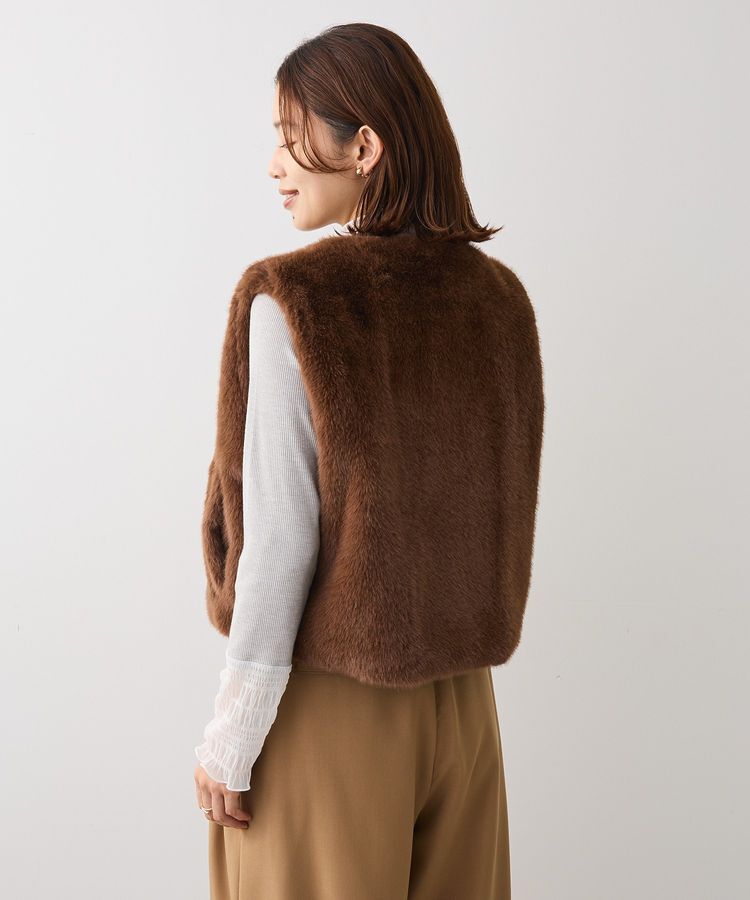 Green Parks「・ELENCARE DUE フォックス調ファーベスト」|ベスト・ジレ|