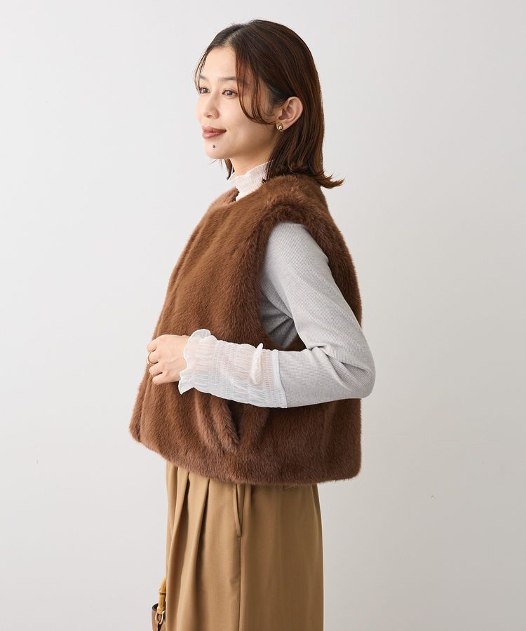 Green Parks「・ELENCARE DUE フォックス調ファーベスト」|ベスト・ジレ|