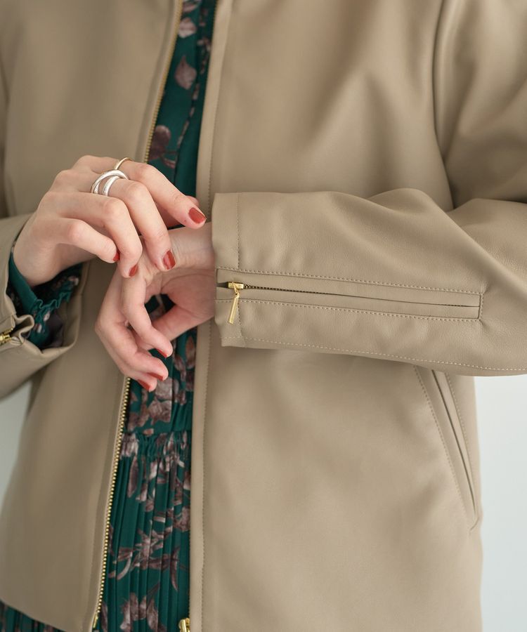 YECCA VECCA「ノーカラーライダースジャケット」|テーラードジャケット|