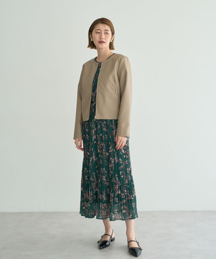 YECCA VECCA「ノーカラーライダースジャケット」|テーラードジャケット|